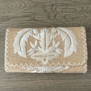 Anthropologie clutch with chain can be worn as a cross body , great condition